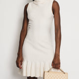 Alaïa Ivory Cowl Neck Midi Dress with Ruched Hem Detail FR 38 (UK 10)