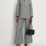 Zimmermann Grey, Black Check Double Breasted Jacket and Tailored Belted Trousers Set Size 0 (UK 6)