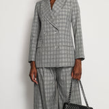 Zimmermann Grey, Black Check Double Breasted Jacket and Tailored Belted Trousers Set Size 0 (UK 6)