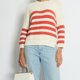 Gucci Cream Crewneck Knit Jumper with Orange Stripes XXS (UK 4)