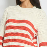 Gucci Cream Crewneck Knit Jumper with Orange Stripes XXS (UK 4)