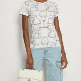 Hermès White Saddle Printed T-Shirt Size FR 38 (UK 10)