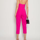 Rasario Fuchsia Pink Cropped Jumpsuit UK 10