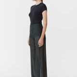 St. Agni - Sheer Silk Gauze Pants - Soot