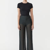 St. Agni - Sheer Silk Gauze Pants - Soot