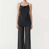 St. Agni - Sheer Silk Gauze Pants - Soot