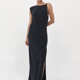 St. Agni - Sophia Drape Dress - Washed Black