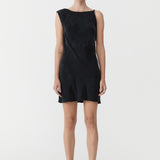 St. Agni - Sophia Drape Mini Dress - Washed Black