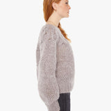 Mother - Maiami Mohair Honeycomb Pleated Pullover - Concrete