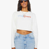 Mother - Unfortunate Portrait Climate Change Long Sleeve Crop Tee - White