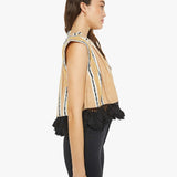 Mother - Alix Of Bohemia Nehru Stripe Fringe Top - Ivory Sun