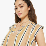 Mother - Alix Of Bohemia Nehru Stripe Fringe Top - Ivory Sun