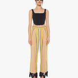 Mother - Alix Of Bohemia Collete Stripe Fringe Pant - Ivory Sun