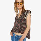 Mother - Alix Of Bohemia Nehru Stripe Coin Top - Clove