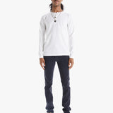 Mother - Velva Sheen Tubular Long Sleeve Henley Tee - White