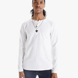 Mother - Velva Sheen Tubular Long Sleeve Henley Tee - White