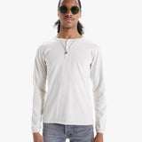 Mother - Velva Sheen Tubular Long Sleeve Henley Tee - Oatmeal