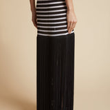 The Tenysi Dress in Black and Glaze Stripe