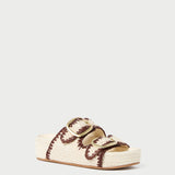 Roeffler Randall - Theo Cream Raffia Footbed Sandal