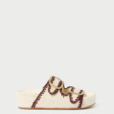 Roeffler Randall - Theo Cream Raffia Footbed Sandal