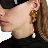 Khaite - Tidal Earrings with Pearl in Gold