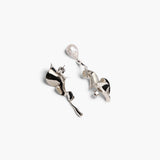 Khaite - Tidal Earrings with Pearl in Silver