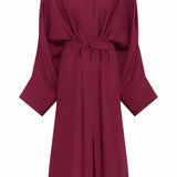 GABRIELA HEARST - Tilda Oversized Midi Dress in Raspberry Aloe Linen