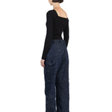 Elleme - Cargo Pants Fluffy Denim Dark Blue