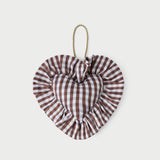 Roeffler Randall - LR x Tara Roma Brown Gingham Ruffle Heart Ornament