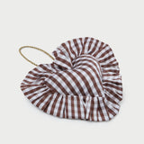 Roeffler Randall - LR x Tara Roma Brown Gingham Ruffle Heart Ornament