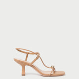 Roeffler Randall - Triana Dune Leather Mid-Heel Sandal