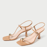 Roeffler Randall - Triana Dune Leather Mid-Heel Sandal