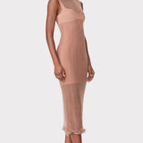 Herve Leger - SHEER LAYERED MIDI DRESS WITH RUFFLE