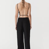 St. Agni - Textured Silk Pants - Black