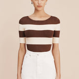 Posse - THEO TOP - CHOCOLATE STRIPE