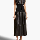 Khaite - Uni Dress in Black Leather