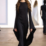 GABRIELA HEARST - Sigrud Draped Maxi Dress in Black Wool Silk Gauze