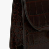 Victoria Beckham - Nano Dorian Belt Bag In Dark Brown Croc Embossed Leather