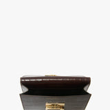 Victoria Beckham - Nano Dorian Belt Bag In Dark Brown Croc Embossed Leather