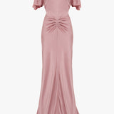 Victoria Beckham - Gathered Waist Closed Back Floor-Length Dress In Peony