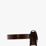 Victoria Beckham - Nano Dorian Belt Bag In Dark Brown Croc Embossed Leather