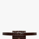 Victoria Beckham - Nano Dorian Belt Bag In Dark Brown Croc Embossed Leather