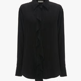 Victoria Beckham - Asymmetric Ruffle Blouse In Black