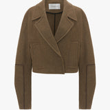 Victoria Beckham - Cropped Pea Coat In Khaki