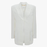 Victoria Beckham - Fold Detail Tailored Jacket In White