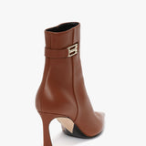 Victoria Beckham - Pointed Toe Half Boot In Tan Leather