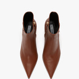 Victoria Beckham - Pointed Toe Half Boot In Tan Leather