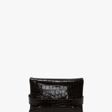 Victoria Beckham - Mini B Pouch Bag In Croc Embossed Espresso Leather