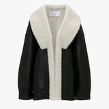 Victoria Beckham - Shearling Coat In Monochrome