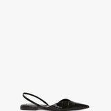 Victoria Beckham - V Cut Sling Back In Black Croc-Effect Leather